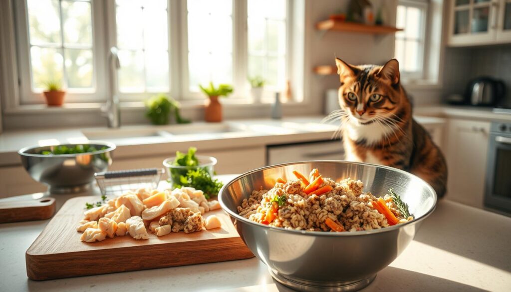 homemade cat food preparation